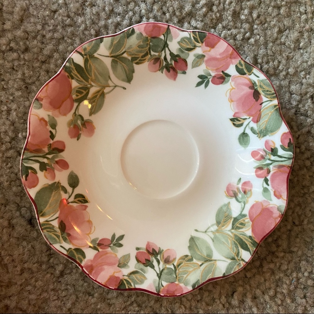 Nikko tableware China plate pink flowers cottage fairy coquette spring decor
